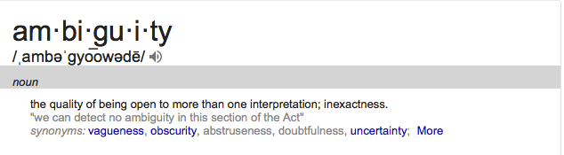 Definition of Ambiguity